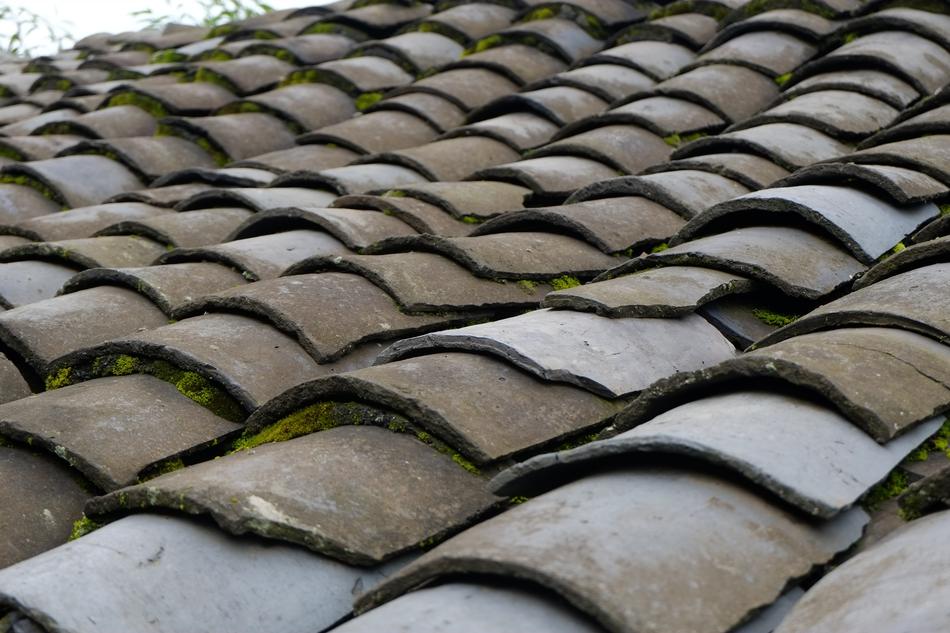 brick roof view
