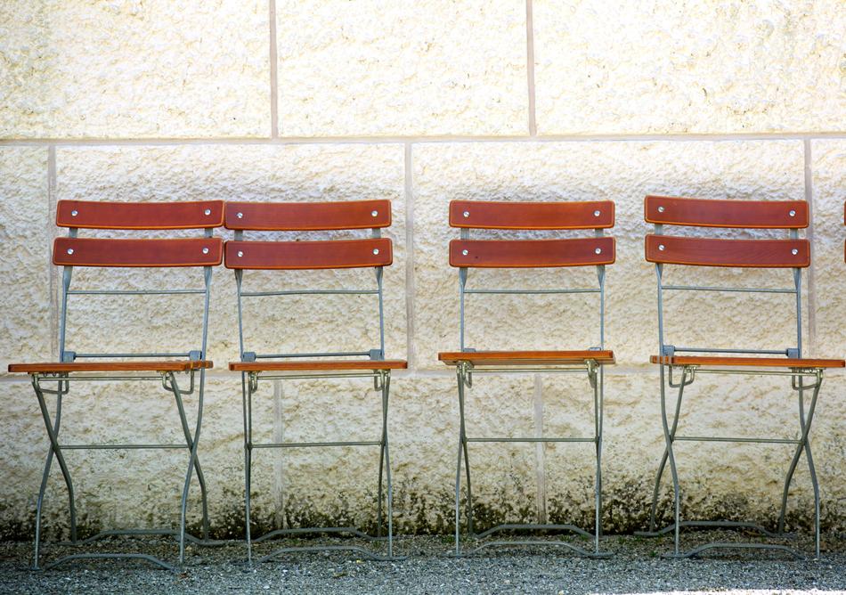 chairs against the wall view