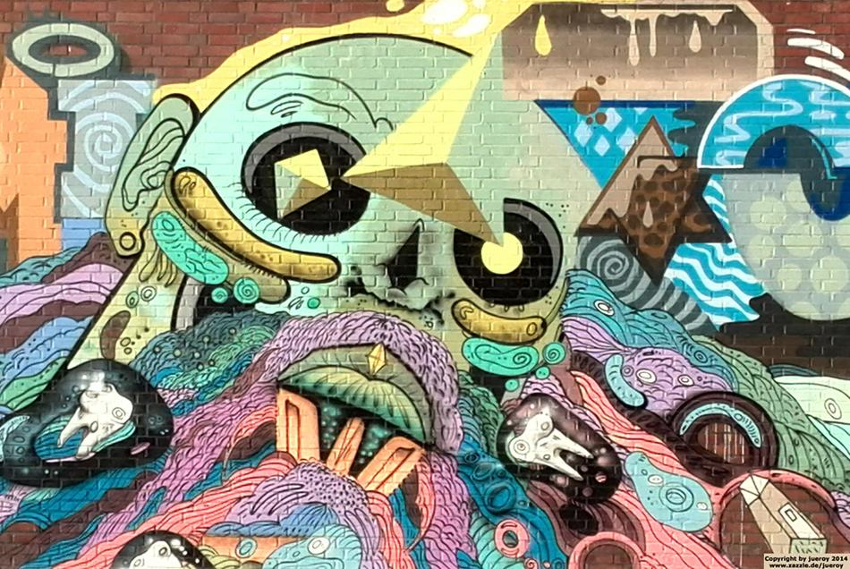 beautiful graffiti on the wall in color