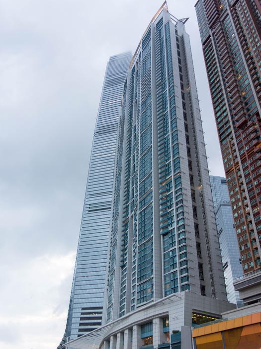 large glass buildings