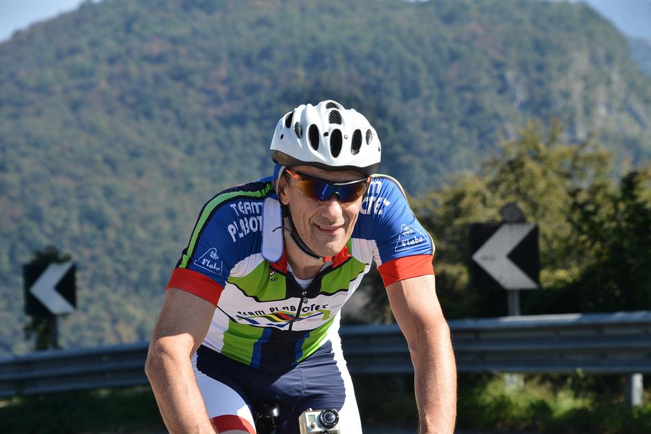 male athlete on a bicycle