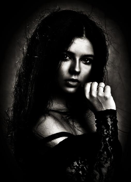 beautiful Portrait girl Black And White