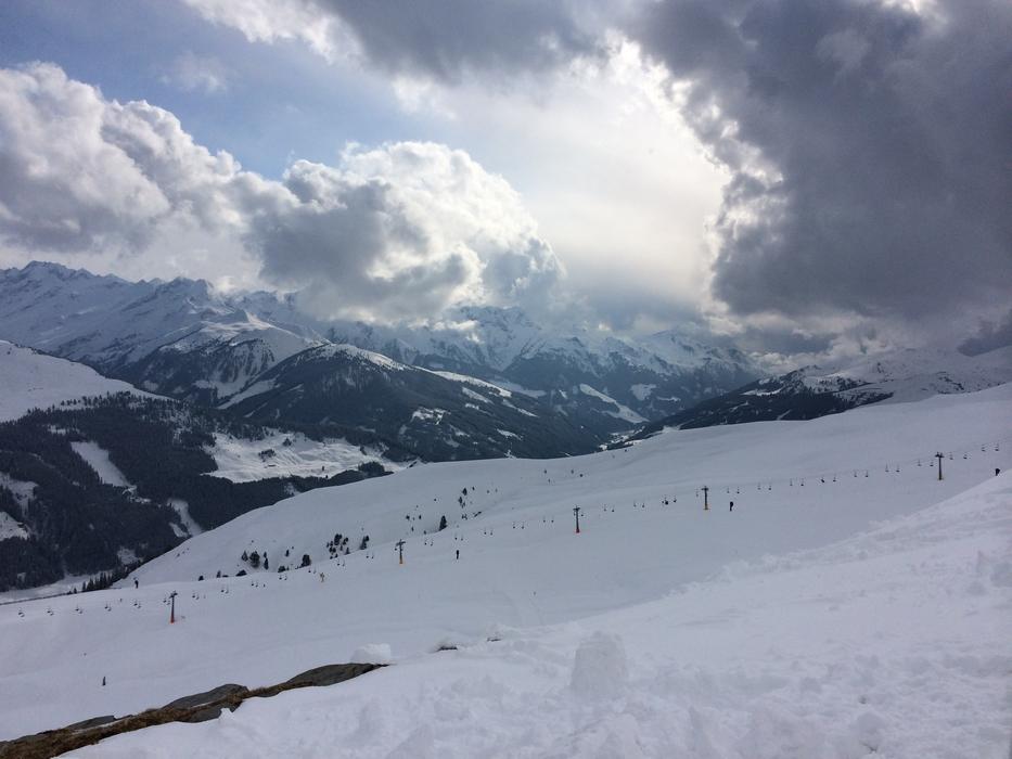 landscape view snow mountains