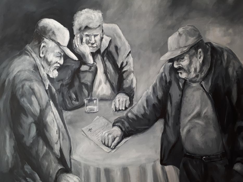 Men play checkers