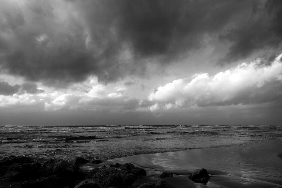 the weather is gray and stormy