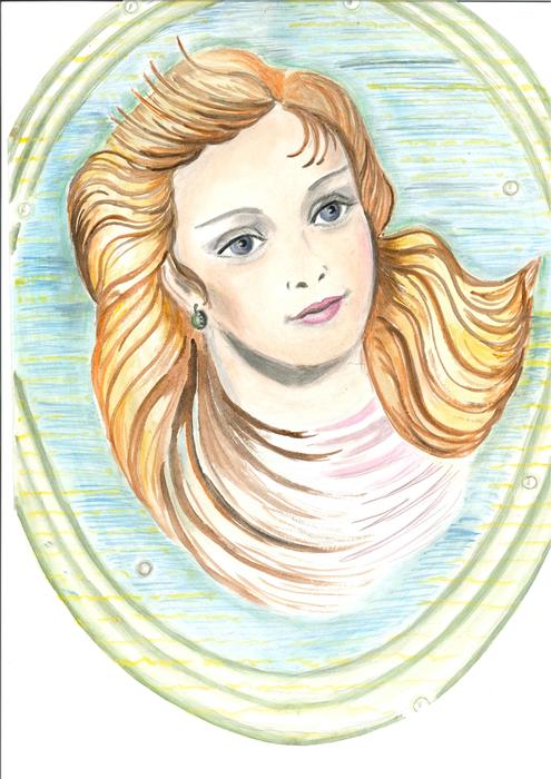 beautiful girl drawing