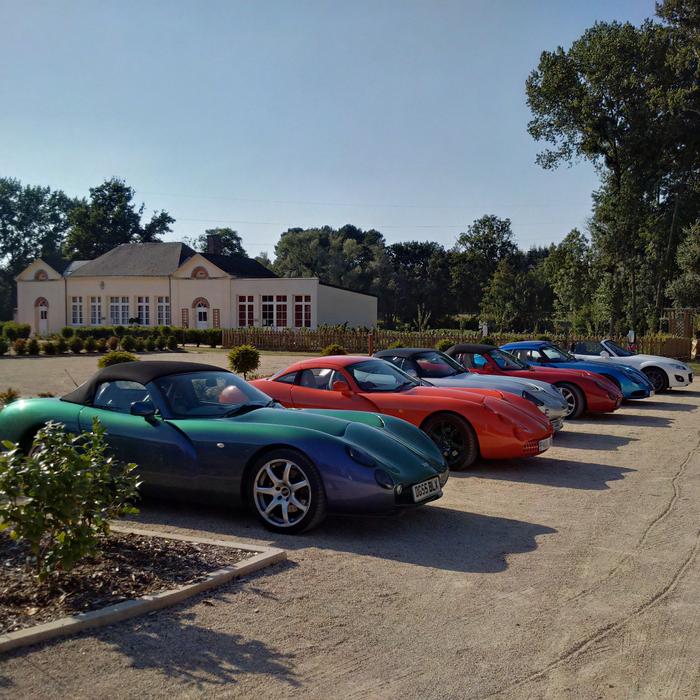 the cars for sale are bright