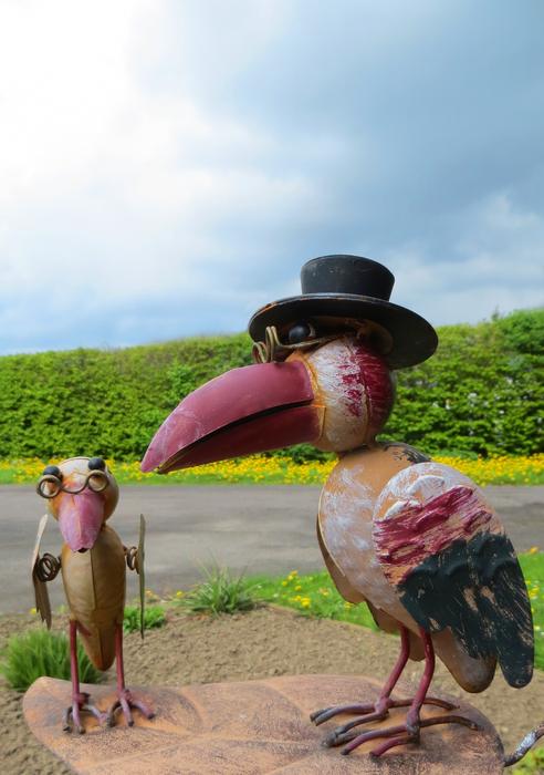 bird sculpture colored