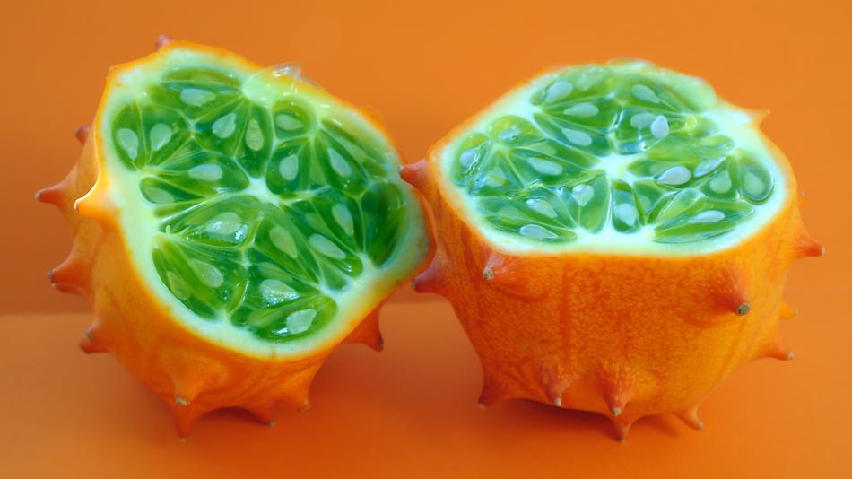 tropical fruits with a green center