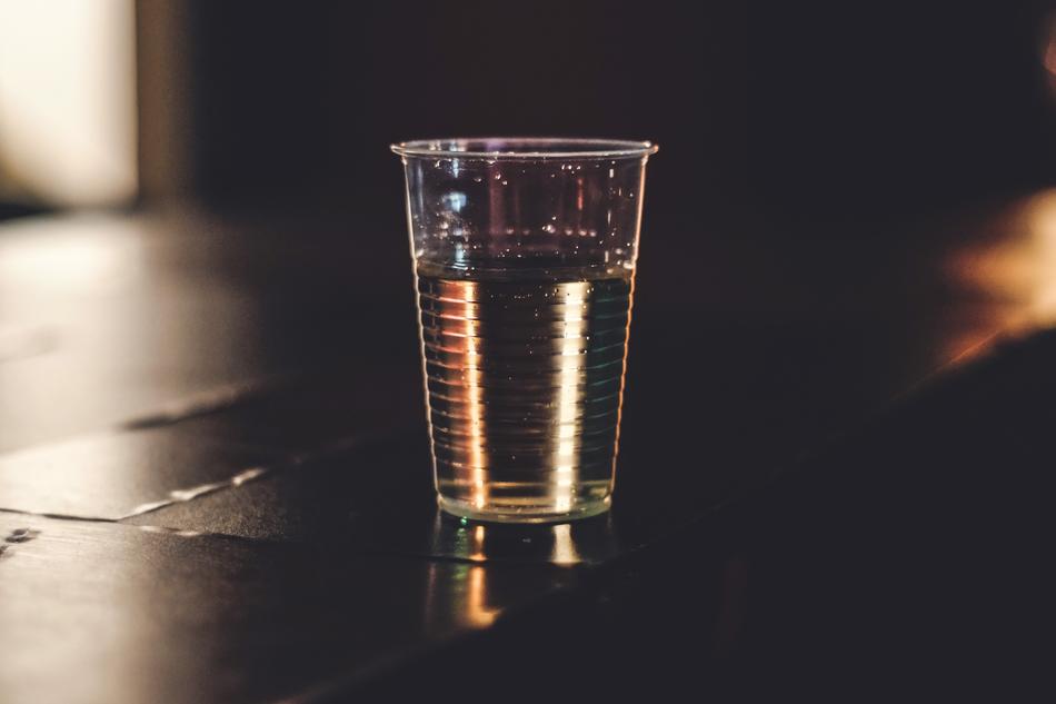 plastic cup of water