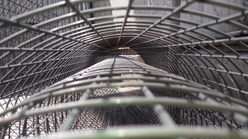 a tall building with iron bars