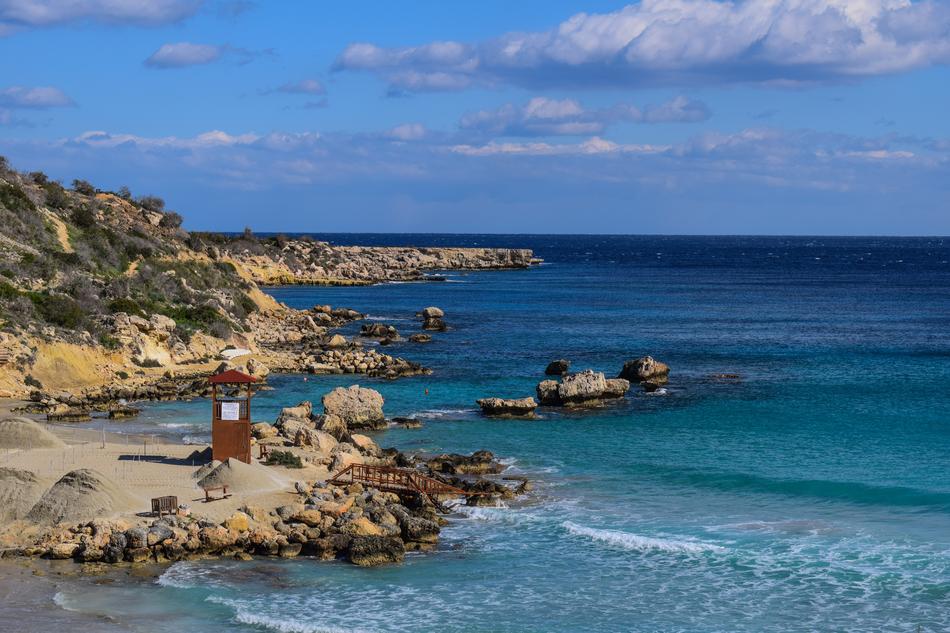 rocky beach by the sea landscape