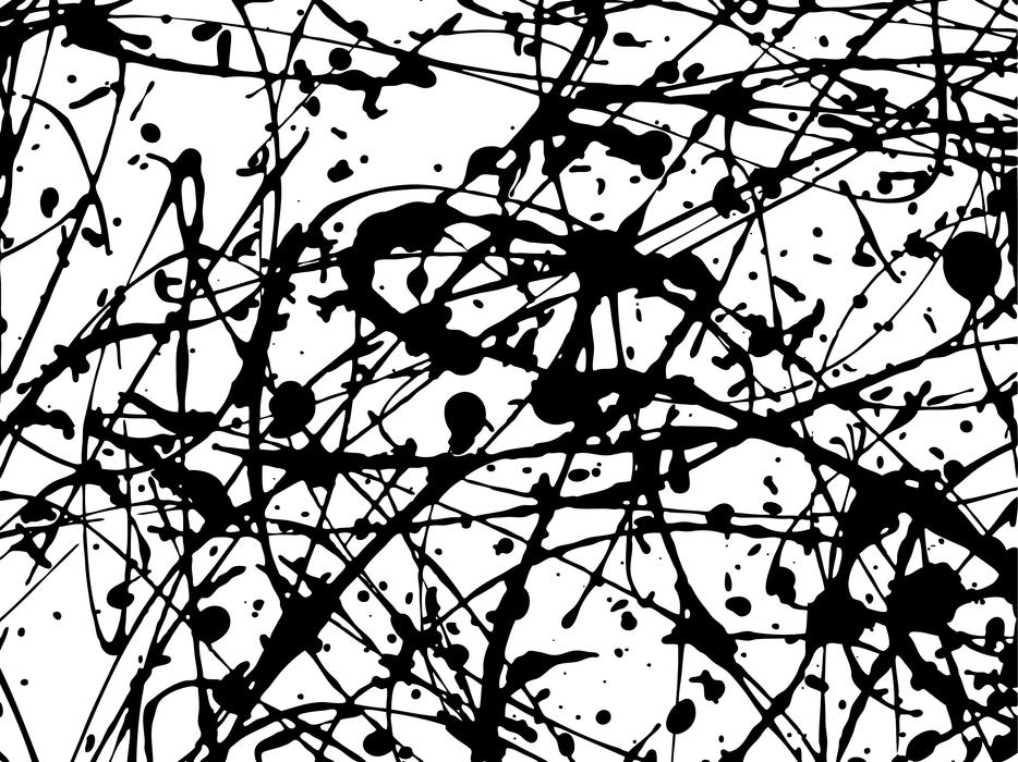 black blotches on a white background