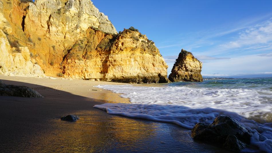 rocky cliffs by the water