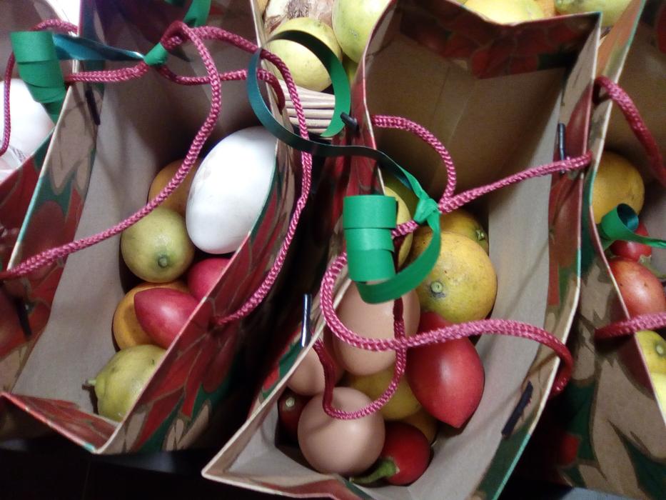 a bag of fruits and vegetables