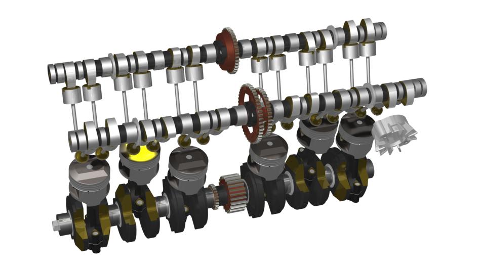 motorcycle engine raytracing render