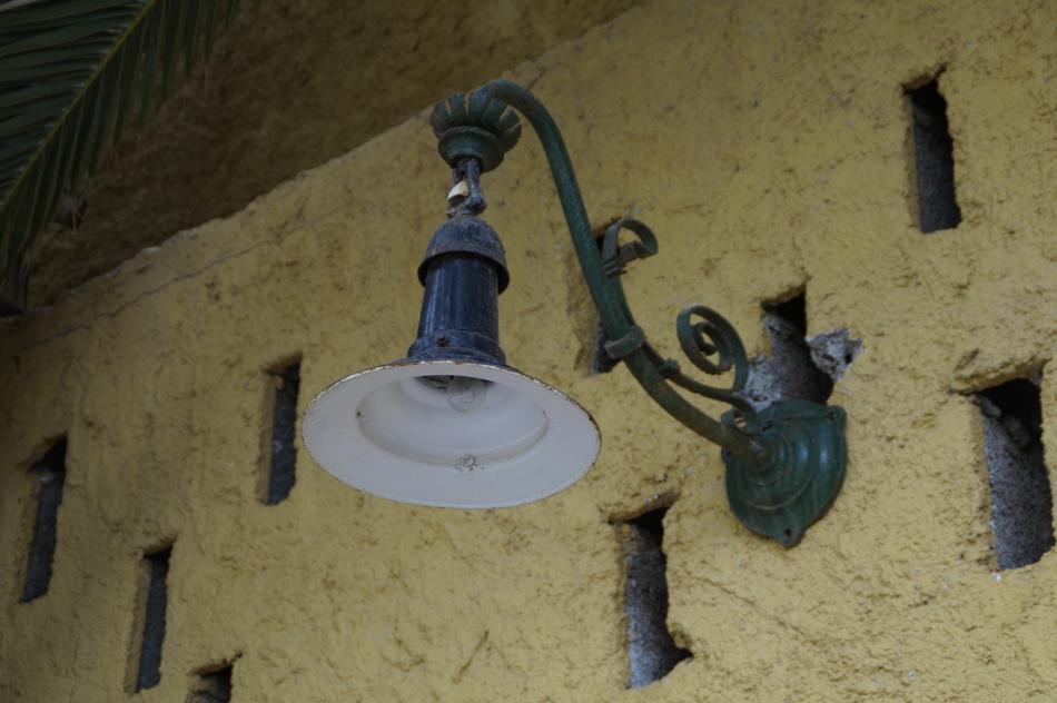 street lamp on the wall