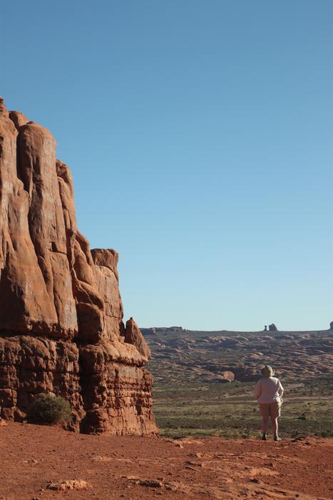A red stone rock in the desert