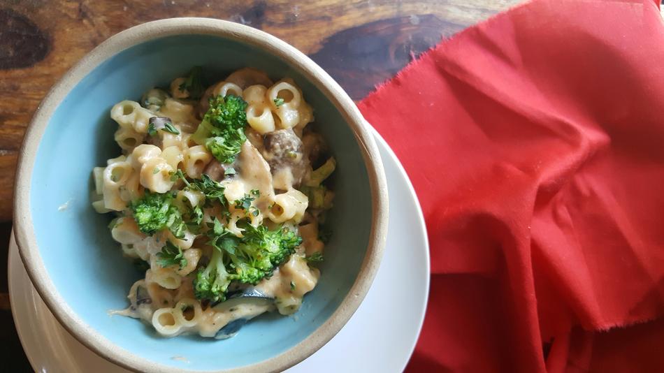pasta with herbs in a plate