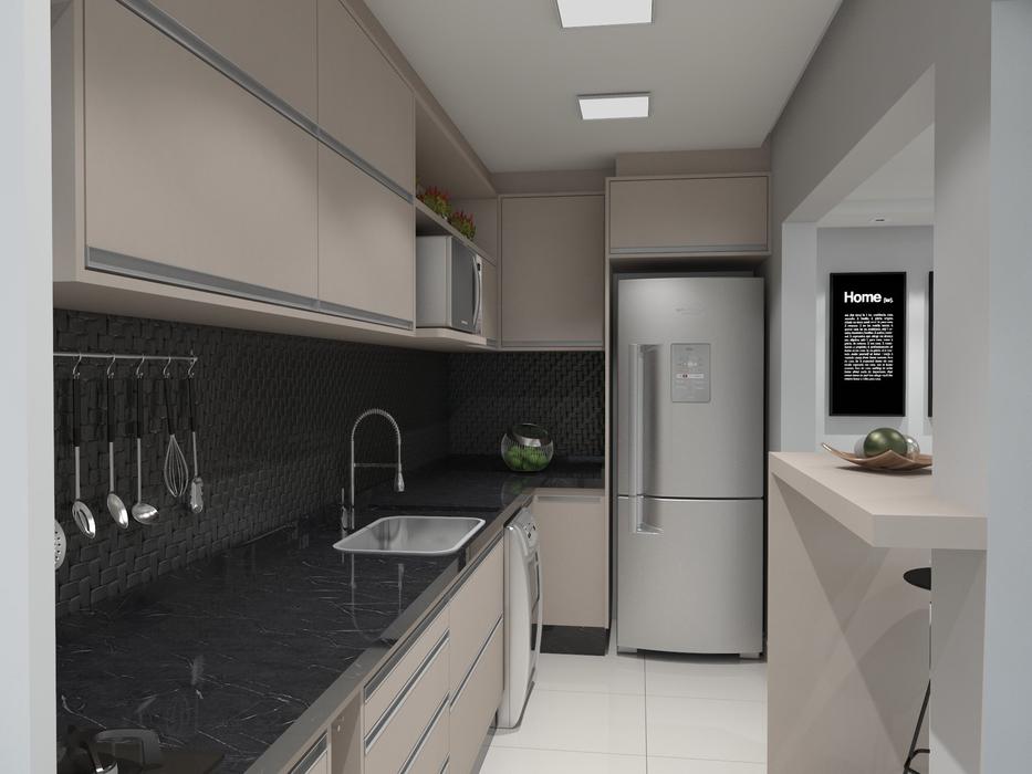 the kitchen is modern for the hostess