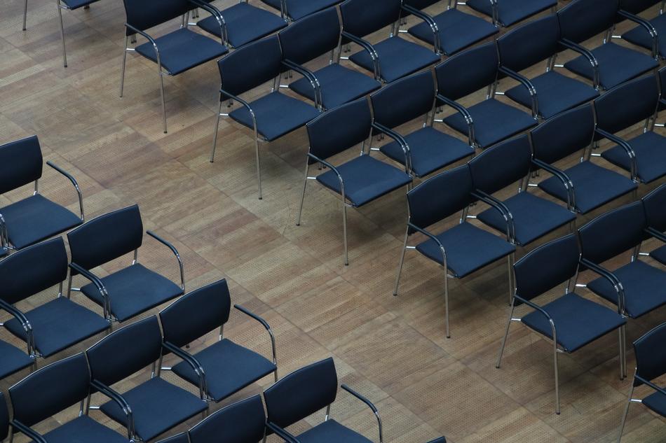 Berlin blue chairs view