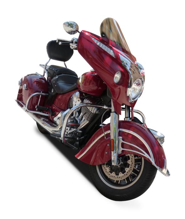 a girl on a red motorcycle