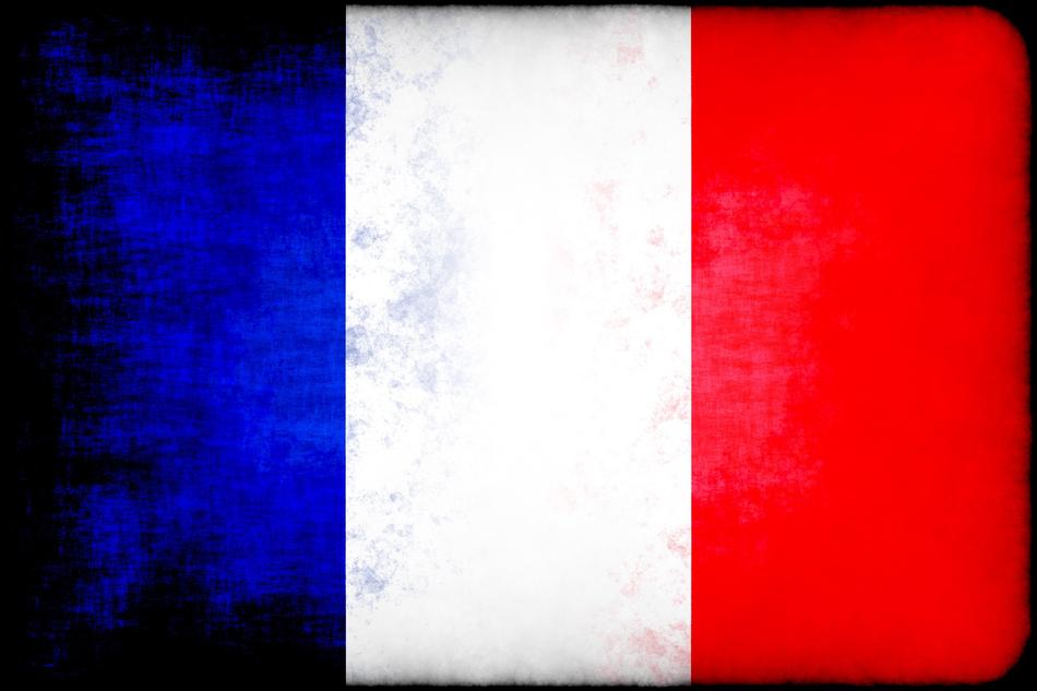 the flag of France on a black pattern