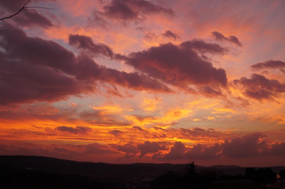 clouds orange background