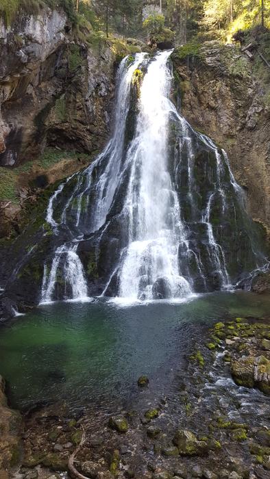 waterfall white mountain landscape
