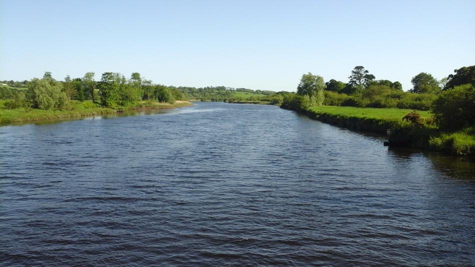 The blue river near the island