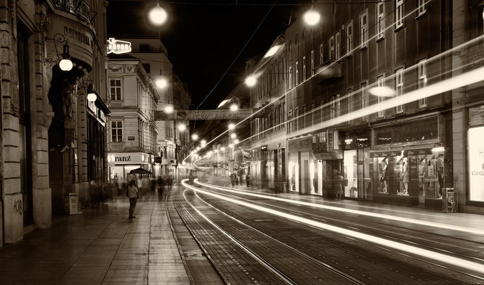 The urban landscape in the light