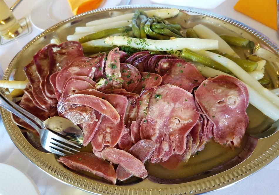 slicing bacon with vegetables
