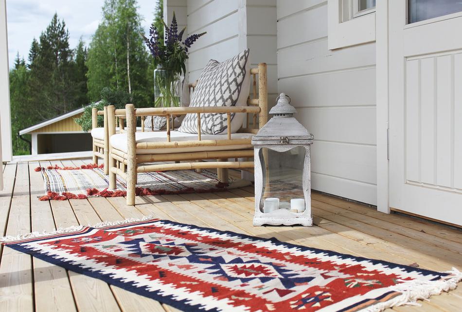 carpet on the veranda of the house