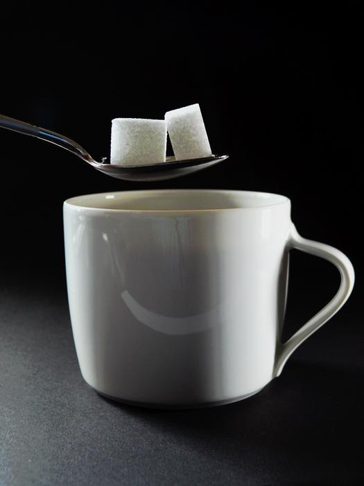 sugar cubes and coffee
