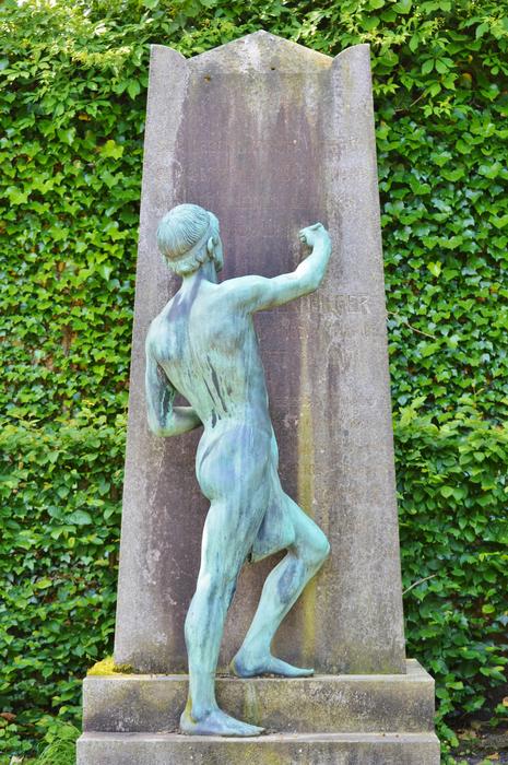 An unusual sculpture is green