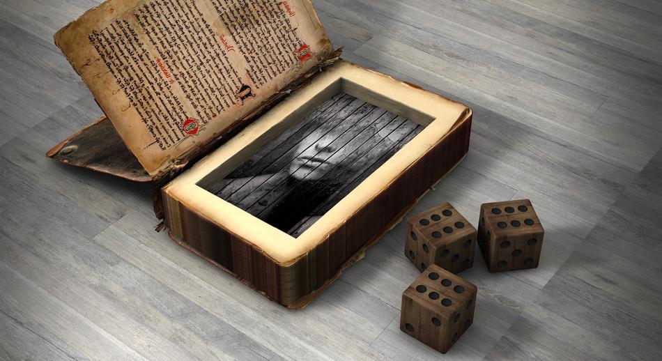 wooden frame with photo and cubes