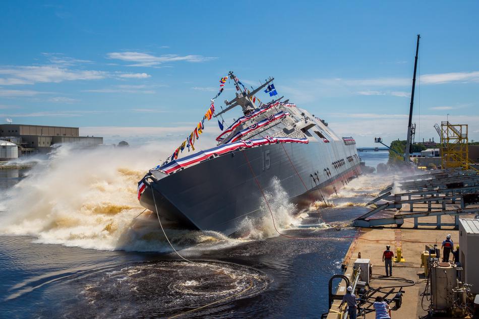 a large ship in the sea
