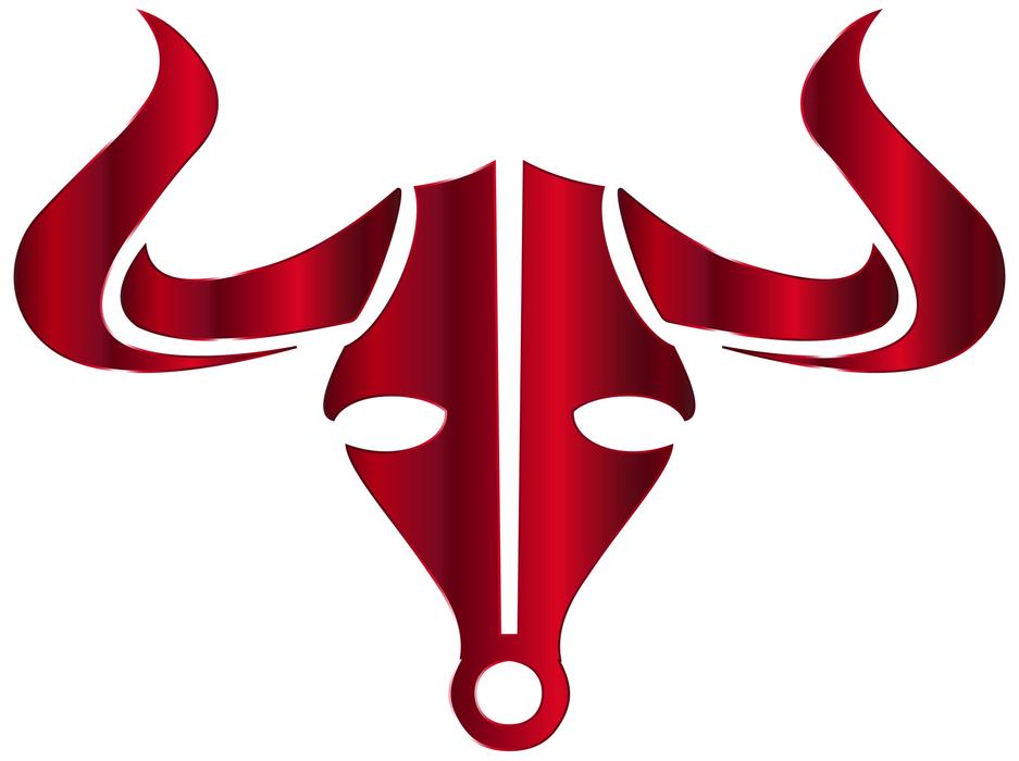 a red cow on a white background
