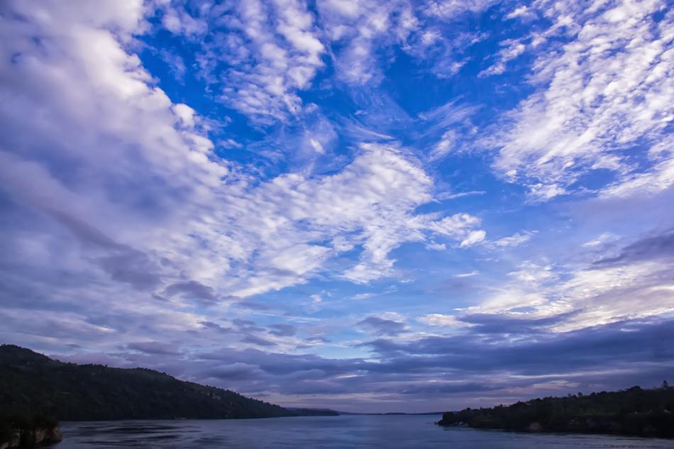 cloudy weather over the lake