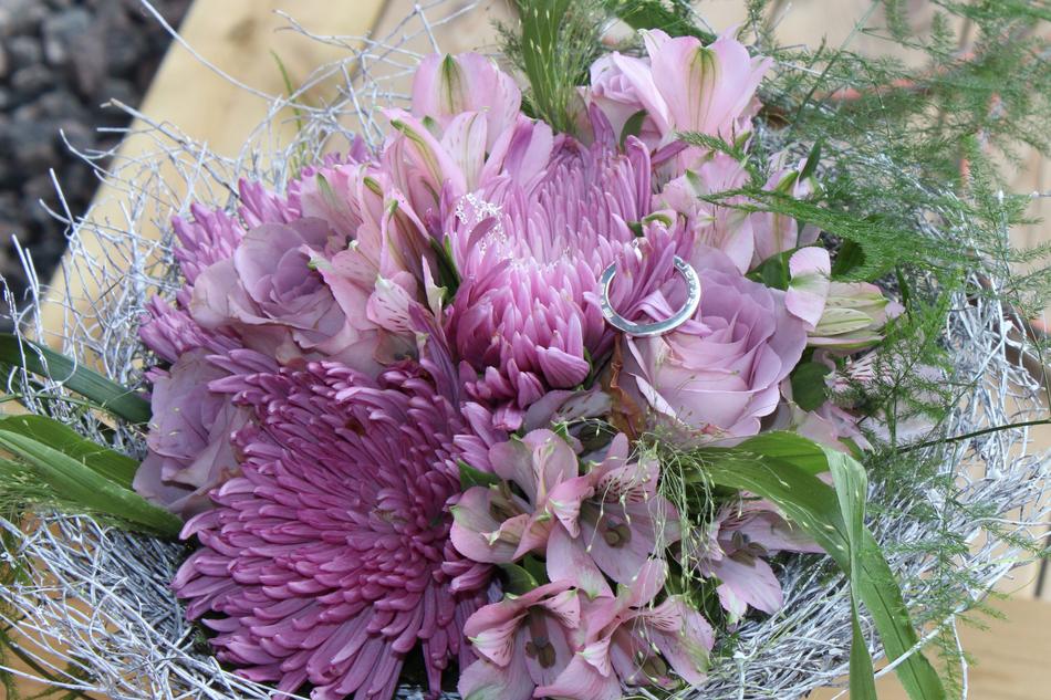 a bouquet of purple unusual flowers