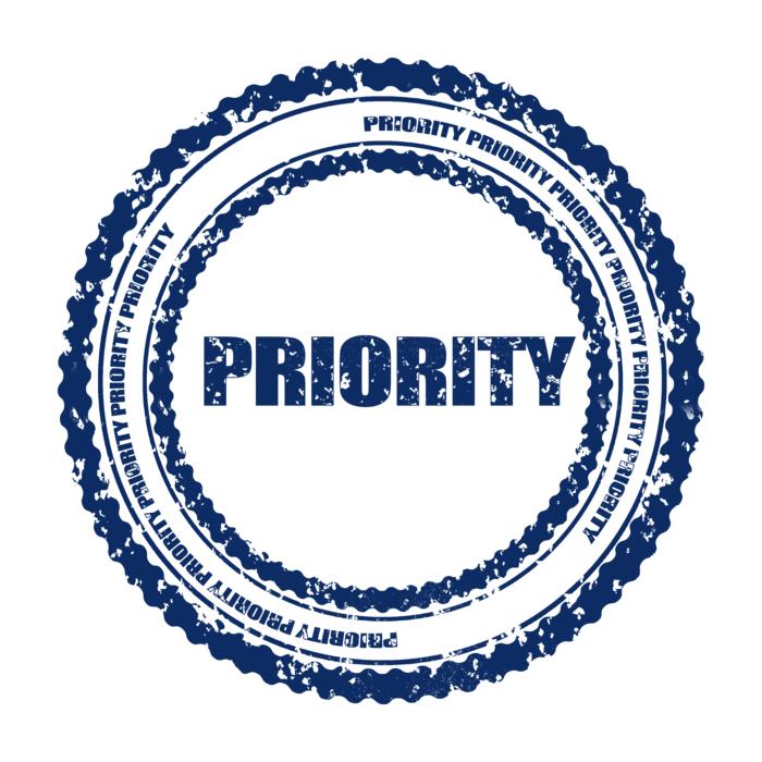 priority blue background view