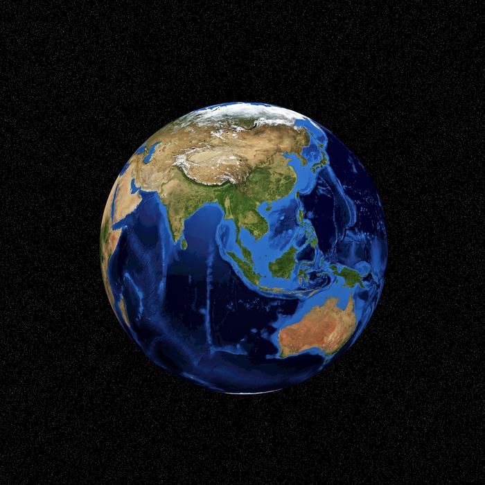 Earth black background view