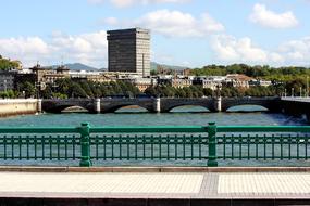 view from the bridge to the city of san sebastian