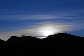 mountain silhouette at dawn