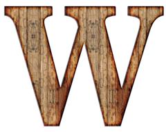 alphabet letter initial w wood