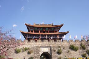 Chinese house with blue sky