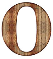 alphabet letter initial o wood