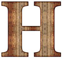alphabet letter initial h wood