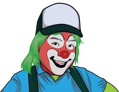 boy cartoon clown face drawing