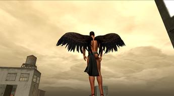 angel wings black man